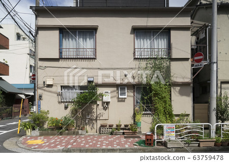 Old Japanese houses, row houses, apartments Old Japanese houses, row houses, apartments 63759478