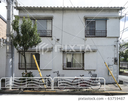 Old Japanese houses, row houses, apartments Old Japanese houses, row houses, apartments 63759487