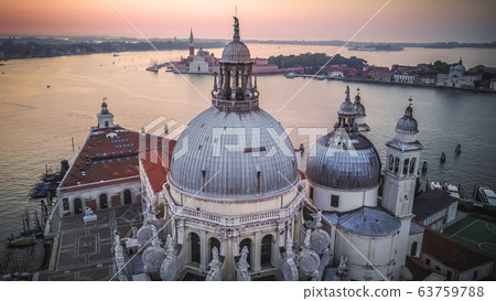 Views of sunrise in Venice from above Views of sunrise in Venice from above 63759788
