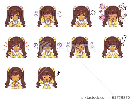可愛的女孩子角色SD插圖集 可愛的女孩子角色SD插圖集 63759870