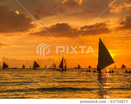 Sunset at Boracay beach in Philippines Sunset at Boracay beach in Philippines 63759873