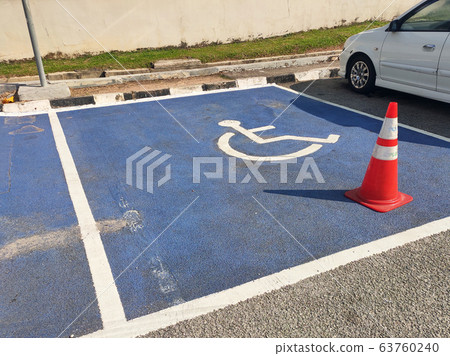 Signage for disabled parking. Shown in the form of a logo for everyone to understand. Signage for disabled parking. Shown in the form of a logo for everyone to understand. 63760240