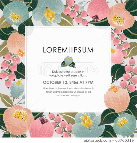 Vector illustration of a floral frame in spring - Stock Illustration ...