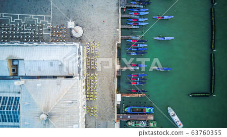 Views of sunrise in Venice from above 63760355