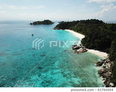 Aerial view of Similan island in Thailand Aerial view of Similan island in Thailand 63760804