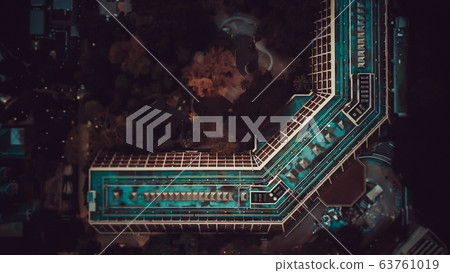 Central embassy mall and Ploenchit views from above, in Bangkok Thailand 63761019