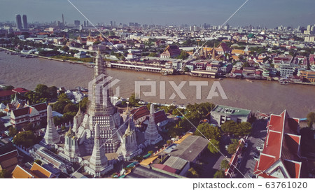 Temples from above, Grand Palace, Wat Pho, Wat Arun, in Bangkok in thailand Temples from above, Grand Palace, Wat Pho, Wat Arun, in Bangkok in thailand 63761020