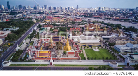 Temples from above, Grand Palace, Wat Pho, Wat Arun, in Bangkok in thailand Temples from above, Grand Palace, Wat Pho, Wat Arun, in Bangkok in thailand 63761403
