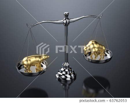 Bull and bear economy concept 63762053