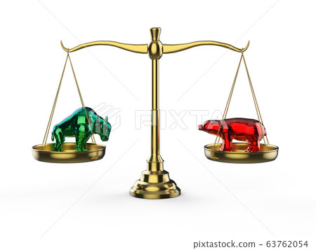 Bull and bear economy concept 63762054