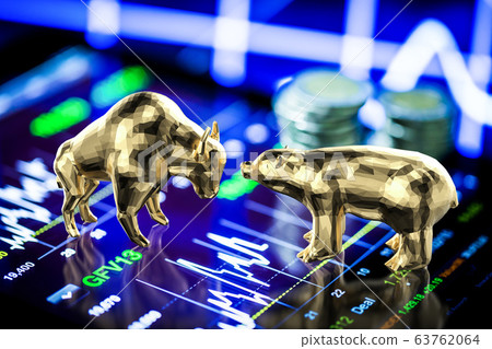 Bull and bear economy concept Bull and bear economy concept 63762064