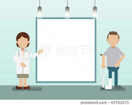 Doctor with blank board and patient Doctor with blank board and patient 63762073