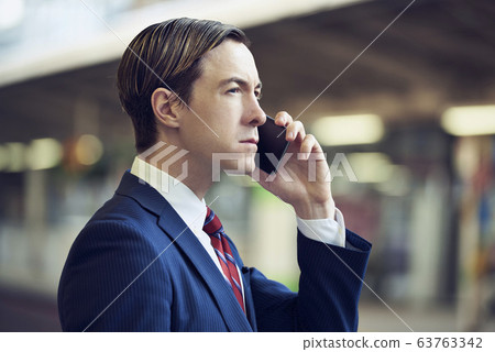 British businessman on a business trip in Tokyo British businessman on a business trip in Tokyo 63763342