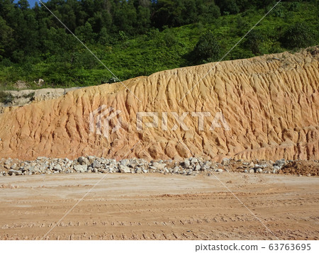 Erosion at ground and slopes is caused by rainfall. The soil structure is weak and there are landslide. Safety measure has been taken in some area. Erosion at ground and slopes is caused by rainfall. The soil structure is weak and there are landslide. Safety measure has been taken in some area. 63763695