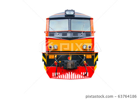 head train hauled diesel electric locomotive with isolated white background head train hauled diesel electric locomotive with isolated white background 63764186