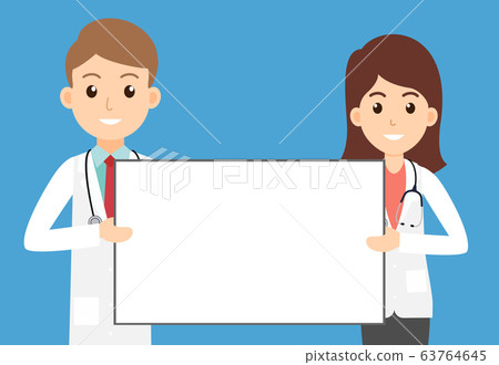 White doctors man and woman holding empty White doctors man and woman holding empty 63764645