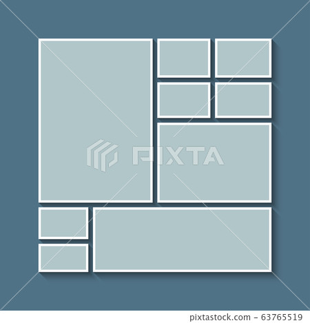Vector empty collage board nine images, photo 63765519