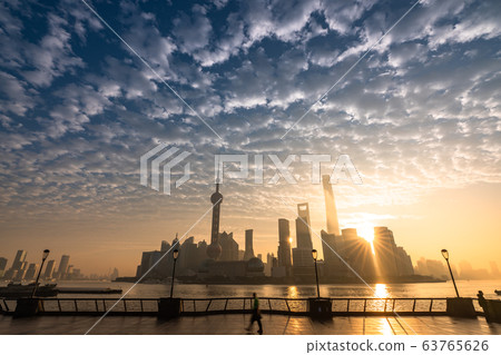 "Shanghai" Dawn of Shanghai, Lujiazui skyscraper "Shanghai" Dawn of Shanghai, Lujiazui skyscraper 63765626