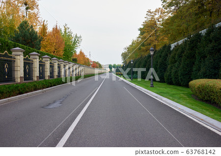 Grey smooth empty road. Grey smooth empty road. 63768142