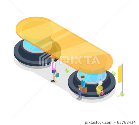 Transport passenger platform isometric 3D icon Transport passenger platform isometric 3D icon 63768434