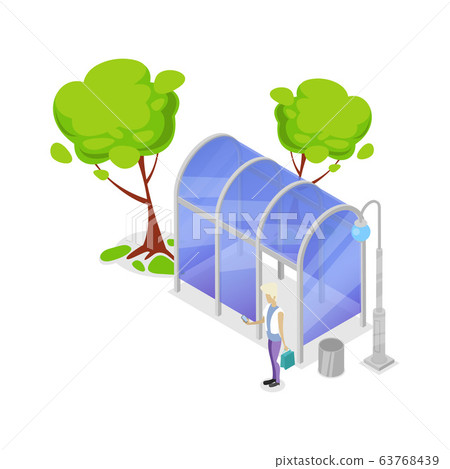 Transport stop isometric 3D icon 63768439