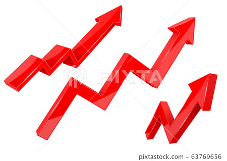 Financial indication arrows. Up red shiny 3d graph Financial indication arrows. Up red shiny 3d graph 63769656