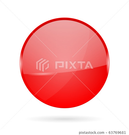 Red shiny 3d button. Web round icon - Stock Illustration [63769681] - PIXTA