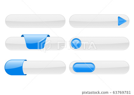 White web buttons with blue tags 63769781