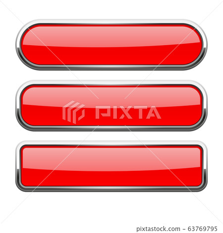Red glass buttons with metal frame - Stock Illustration [63769795] - PIXTA
