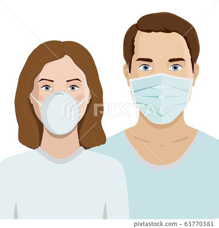 Men and women wearing medical face masks to Men and women wearing medical face masks to 63770381