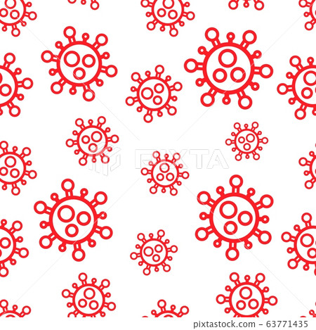 Seamless pattern red symbol bacterium... - Stock Illustration [63771435 ...