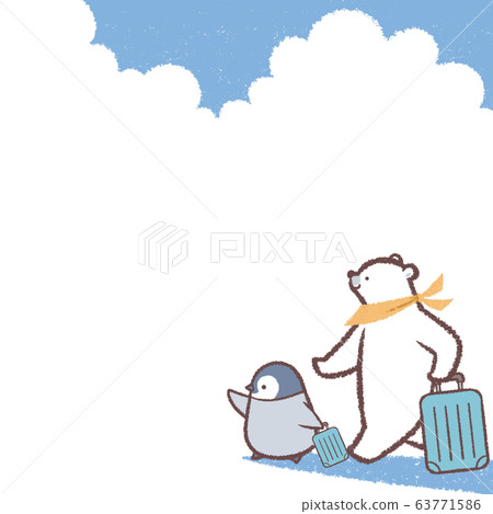 旅行企鵝柏北極熊大藍天框架 旅行企鵝柏北極熊大藍天框架 63771586