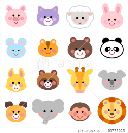 可愛的動物圖標設置簡單簡單沒有線 插圖素材 圖庫 可愛的動物圖標設置簡單簡單沒有線 插圖素材 圖庫