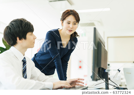 Business office desk work 63772324