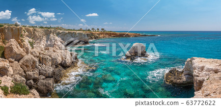 landscape with green sea and blue sky, Ayia Napa, landscape with green sea and blue sky, Ayia Napa, 63772622