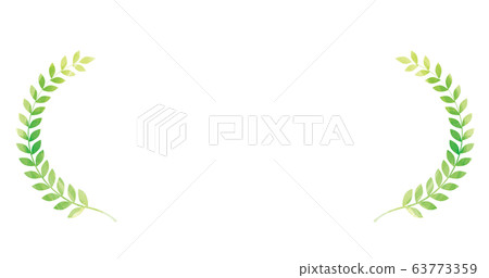 Laurel wreath with green watercolor touch, laurel frame, decorative border, ornament (wide) Laurel wreath with green watercolor touch, laurel frame, decorative border, ornament (wide) 63773359