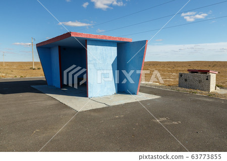 empty bus stop, waiting place for the bus 63773855