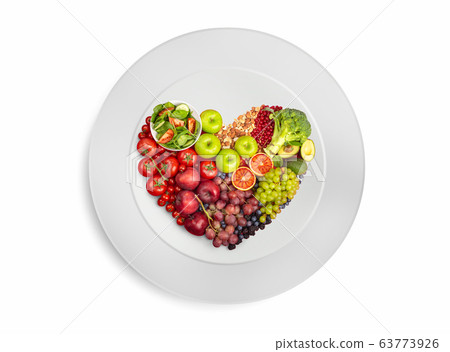 Healthy food in heart shape 63773926