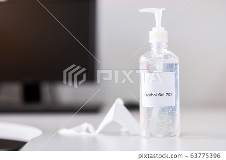 hand alcohol gel or sanitizer bottle and surgical hand alcohol gel or sanitizer bottle and surgical 63775396