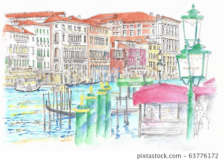 在意大利威尼斯的世界遺產大運河的城市景觀 在意大利威尼斯的世界遺產大運河的城市景觀 63776172