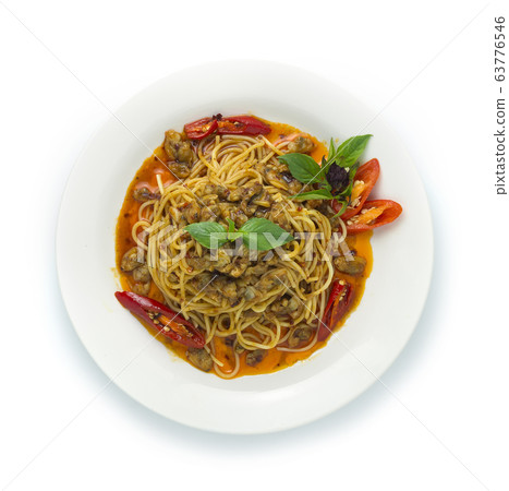 Spaghetti Spicy Chili Paste with Baby Clams Thai Spaghetti Spicy Chili Paste with Baby Clams Thai 63776546