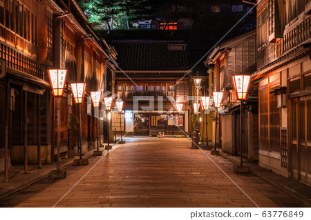 <<Ishikawa Prefecture>> Kanazawa City, Night View of Higashi Chaya District 63776849