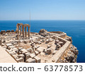 Lindos Acropolis Ruins on the Sea Cliff 63778573