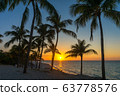 Varadero Beach Sunset with Palm Trees 63778576
