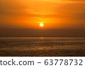 Beautiful Sea Orange Sunset Background. 63778732