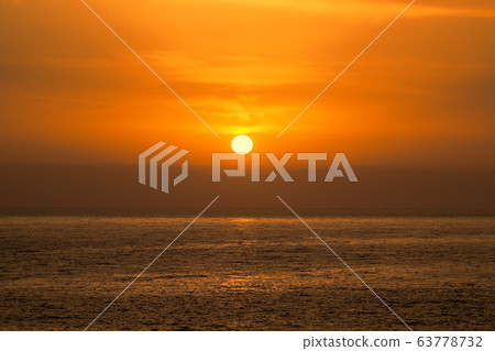 Beautiful Sea Orange Sunset Background. Beautiful Sea Orange Sunset Background. 63778732