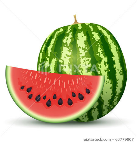 Ripe Watermelon with Red Section 63779007