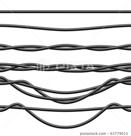 Seamless Black Electric Cables 63779013