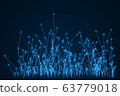 Abstract Glowing Blue Lights on Stems 63779018