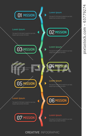 Time line, Timeline business for 7 day, week, Timeline infographics design vector and Presentation business can be used for Business concept with 7 options, steps or processes.  63779274
